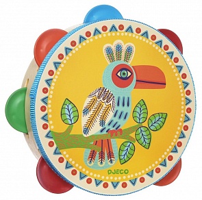 Деревянный музыкальный инструмент – Тамбурин (Djeco, 06005k)